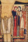 Crocifisso di San Damiano: Maria di Magdala, Maria madre di Giacomo il minore ed il centurione